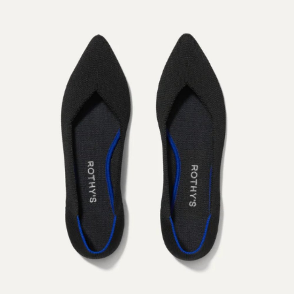 Rothy's The Point in Black Solid- NEVER WORN!